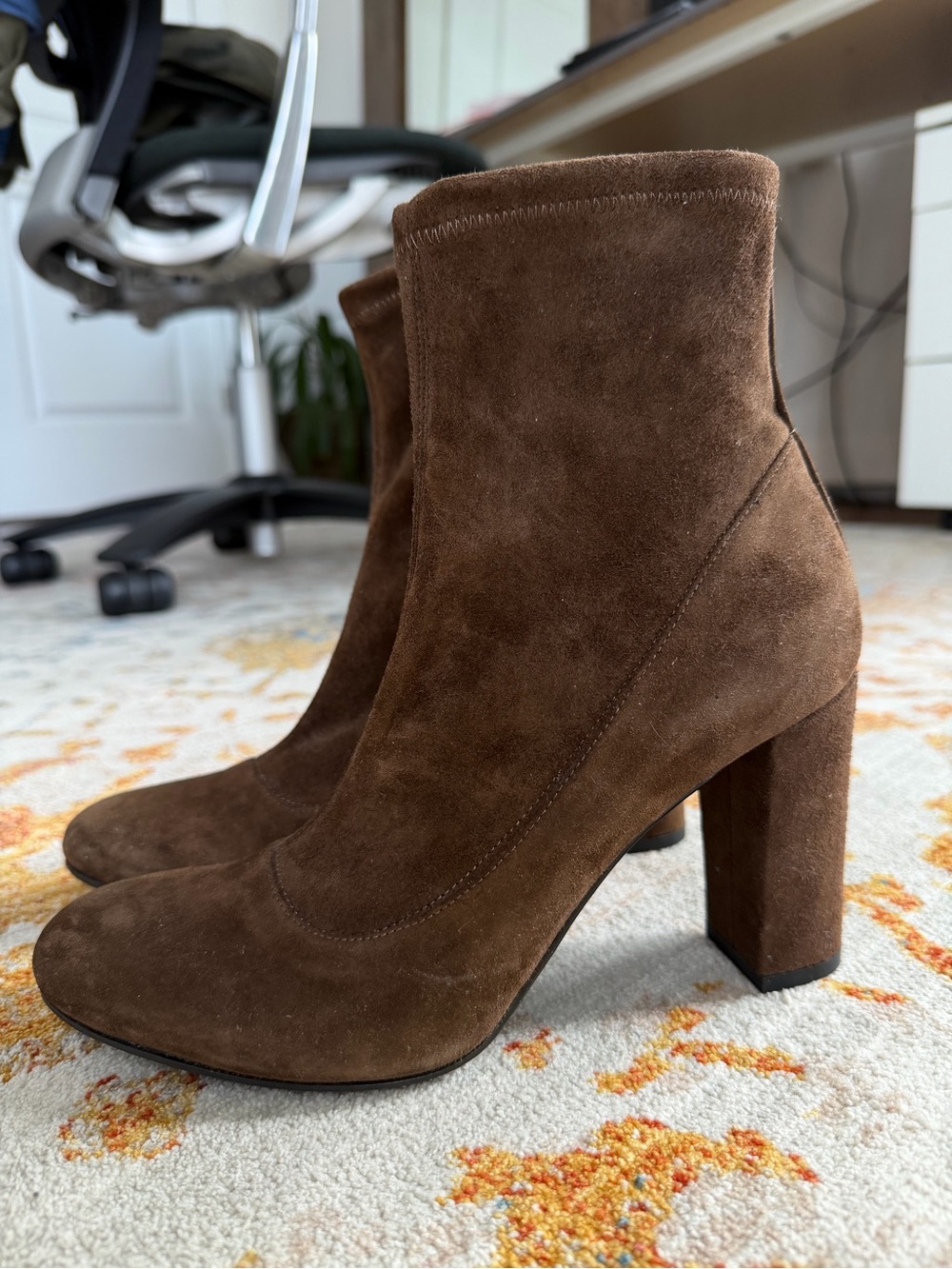 Vero Cuoio Brown Suede Block Heel Ankle Boots